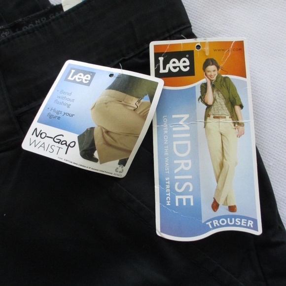 NWT - LEE black Mid Rise Trouser pants - sz 8 M - Picture 3 of 4